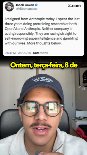 Frame do Reel sobre a saída de Jacob Coxon da Anthropic